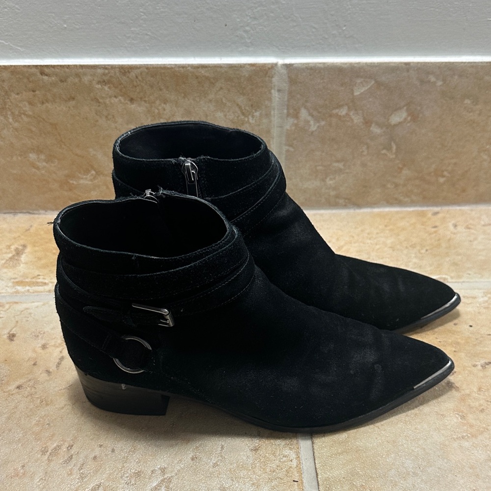 Marc Fisher Black Suede Ankle Booties